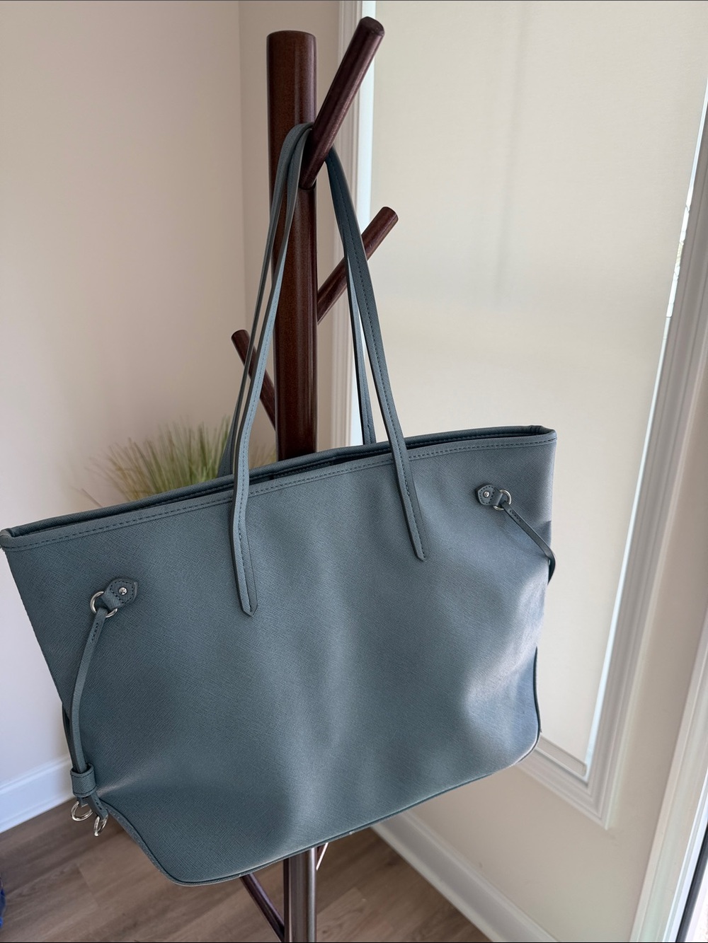JustFab Tasha Cinch Tote Bag in Sky Blue